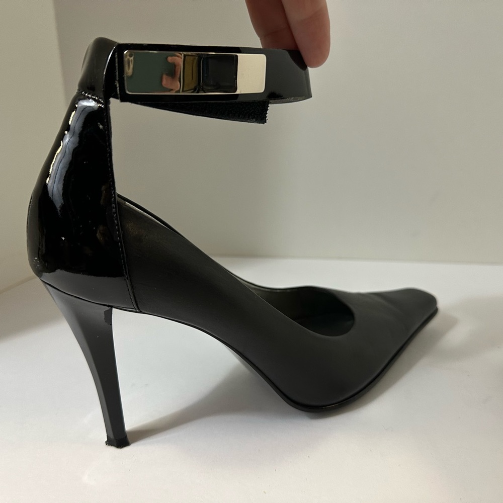 COPY - COPY - Nine West Women's Stiletto Ankle Strap High Heels Pumps Black Lea…